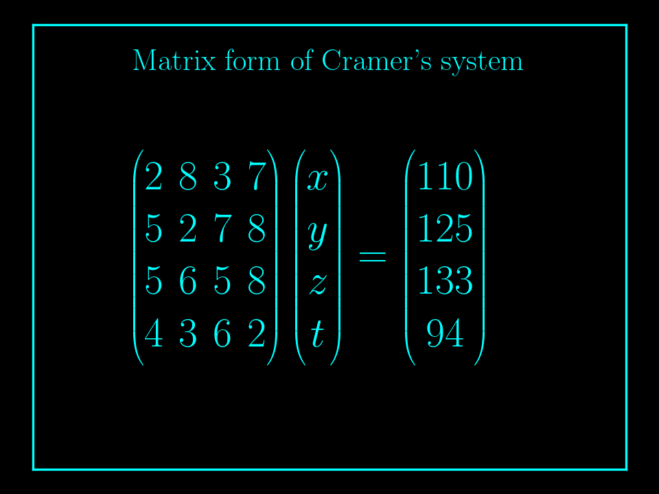 cramer matrices