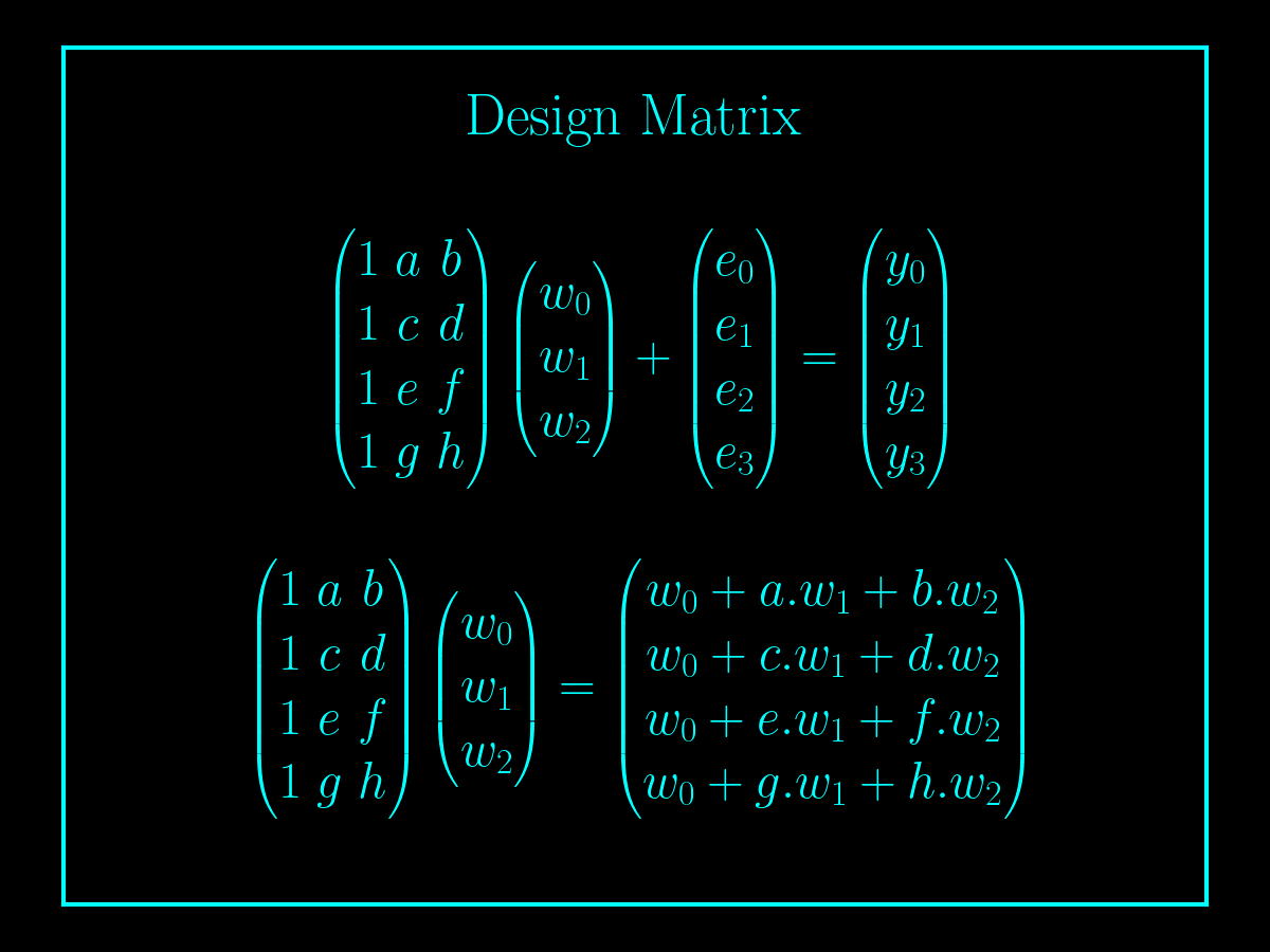 design matrix