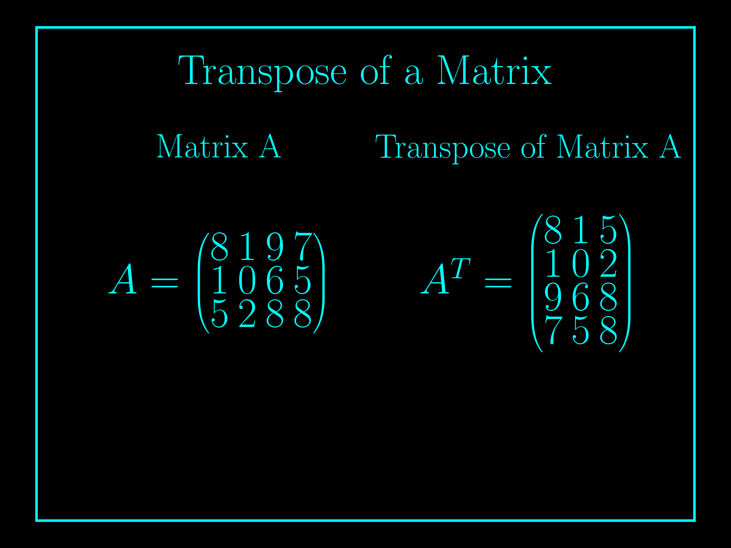 matrices transpose