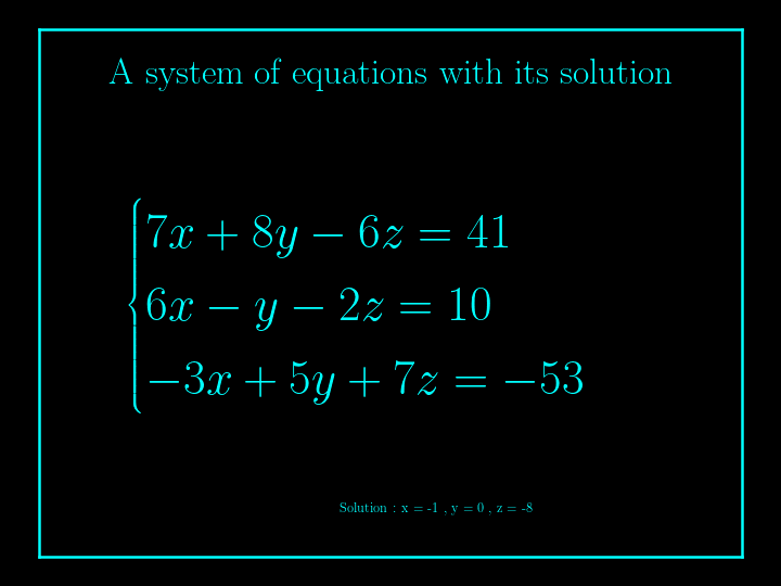 system of linear equations