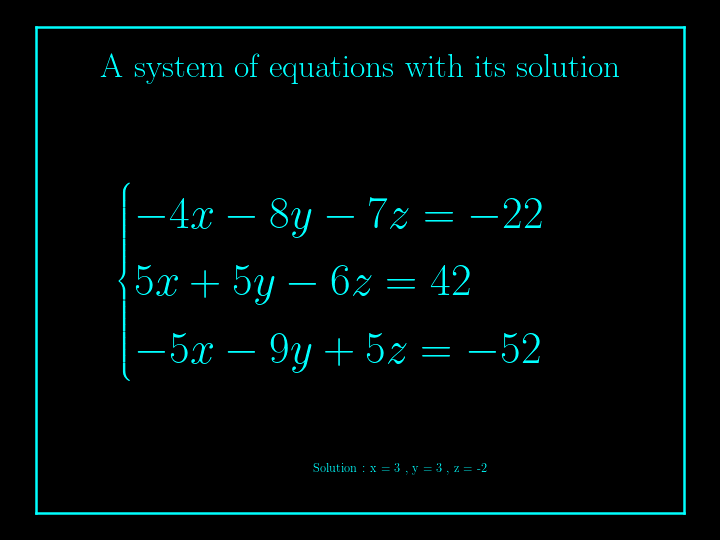 system of linear equations