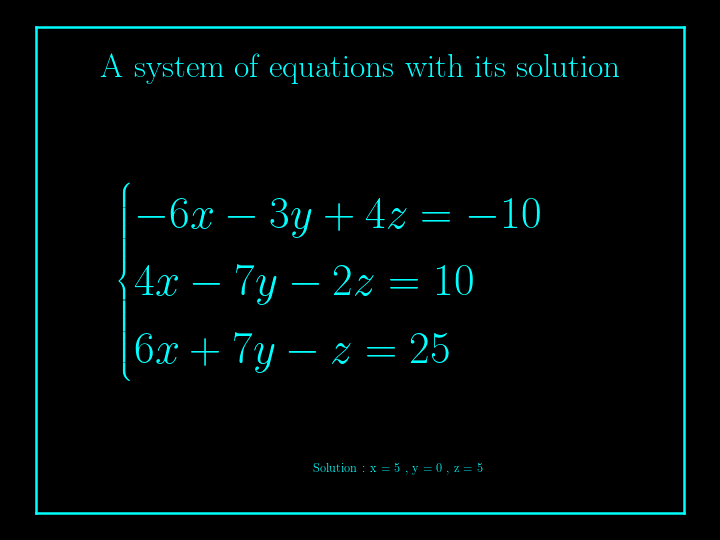 system of linear equations