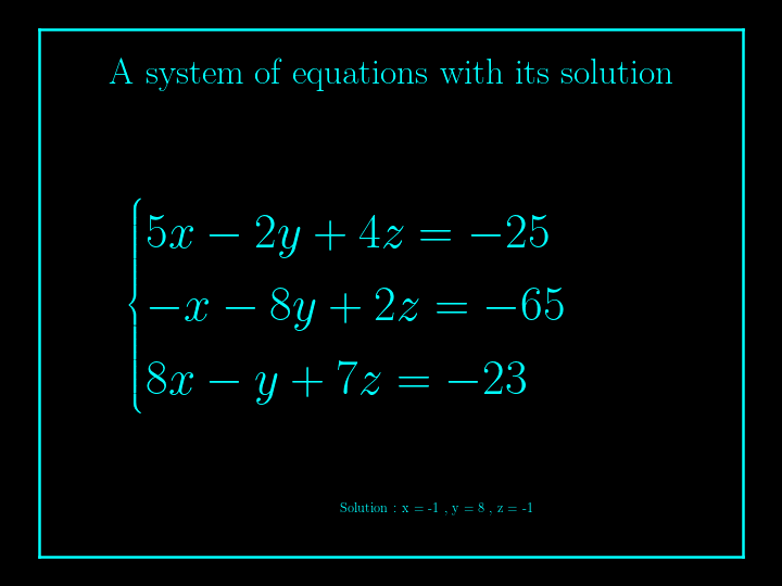 system of linear equations