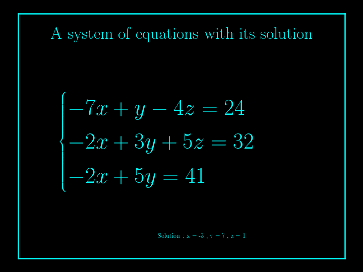 system of linear equations