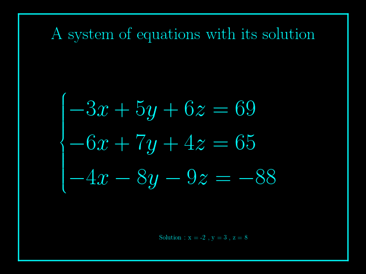 system of linear equations