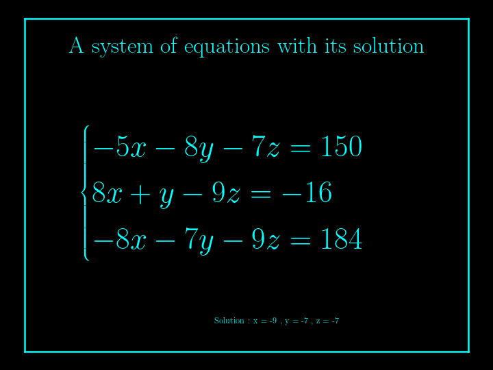 system of linear equations