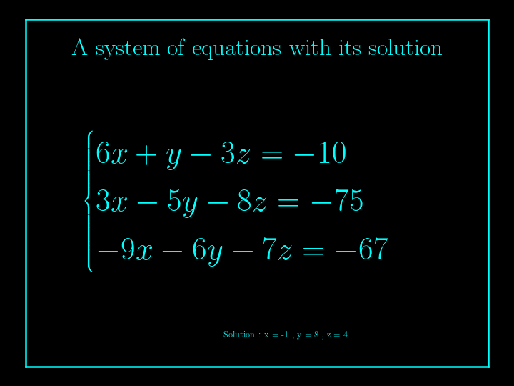 system of linear equations