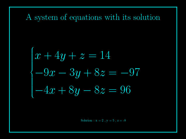 system of linear equations