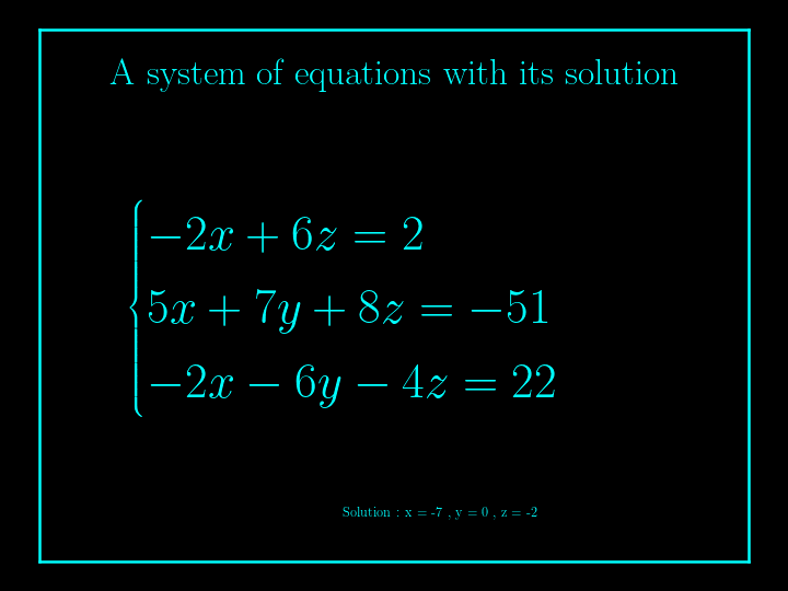 system of linear equations