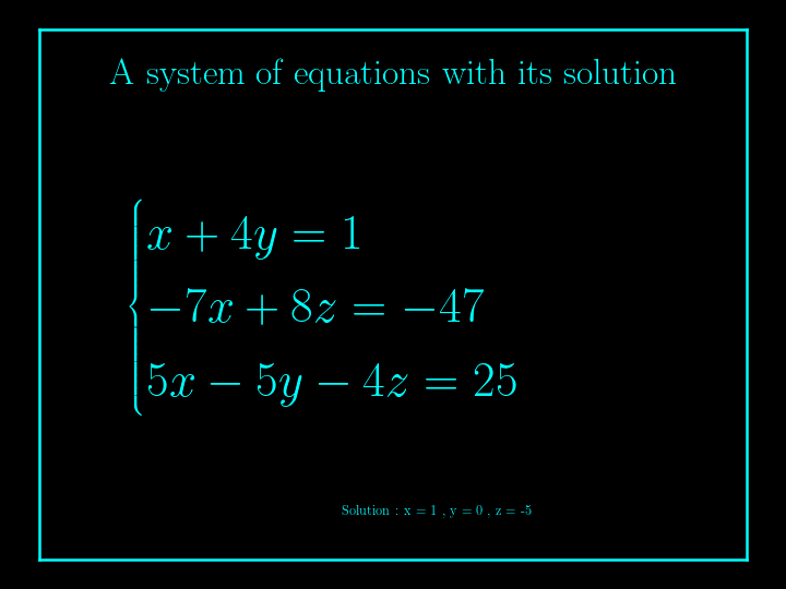 system of linear equations