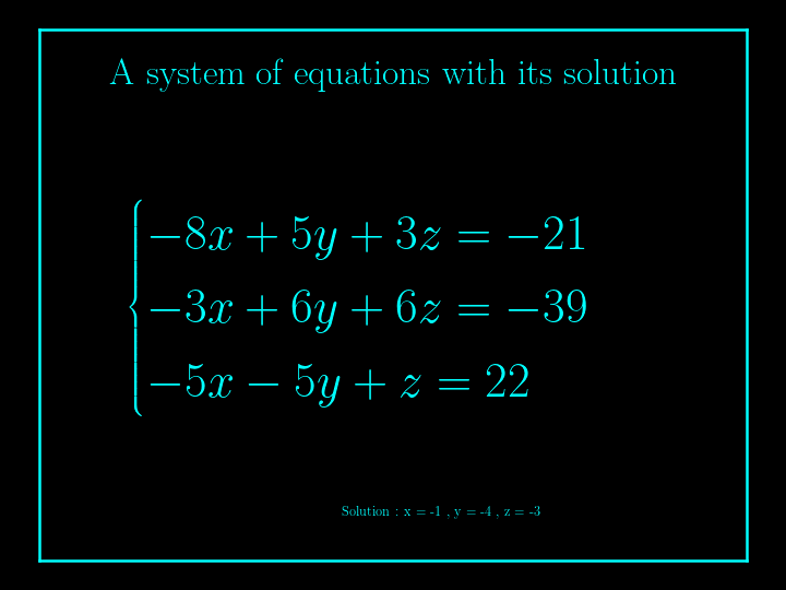 system of linear equations