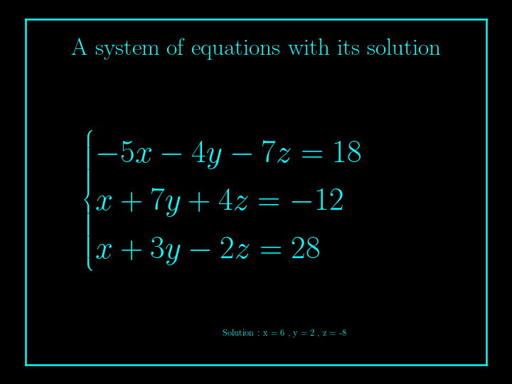 system of linear equations