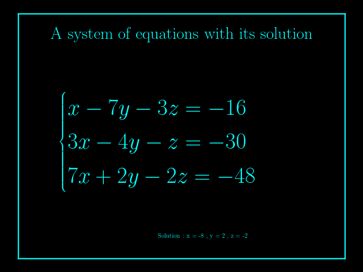 system of linear equations