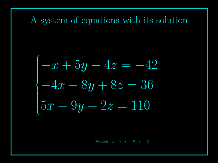 system of linear equations