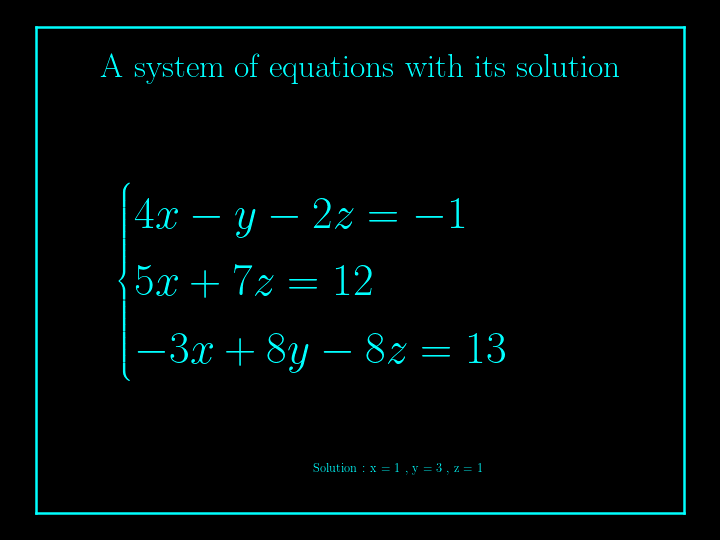 system of linear equations