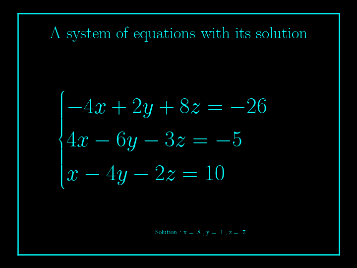 system of linear equations