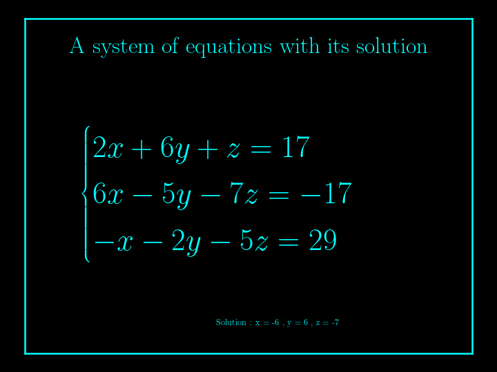 system of linear equations