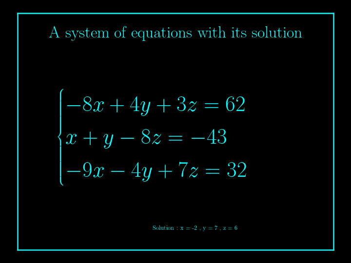 system of linear equations