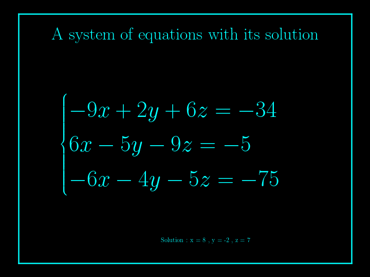 system of linear equations