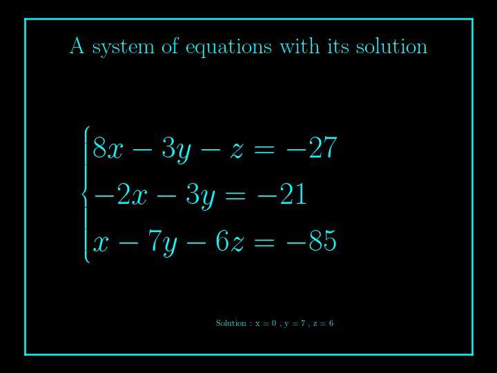 system of linear equations