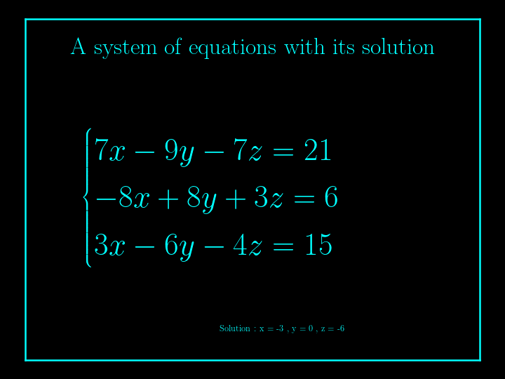 system of linear equations