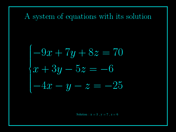 system of linear equations