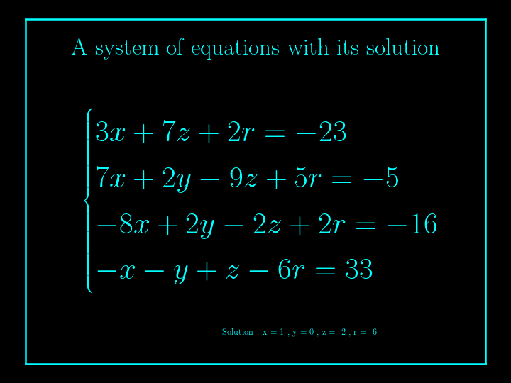 system of linear equations