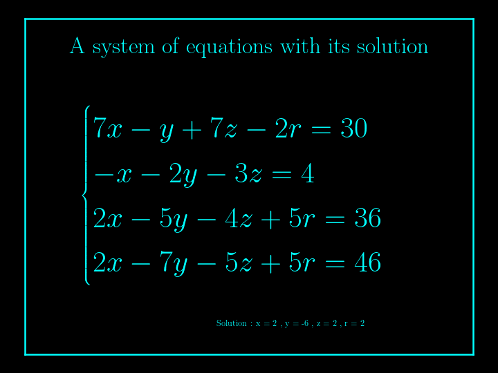 system of linear equations