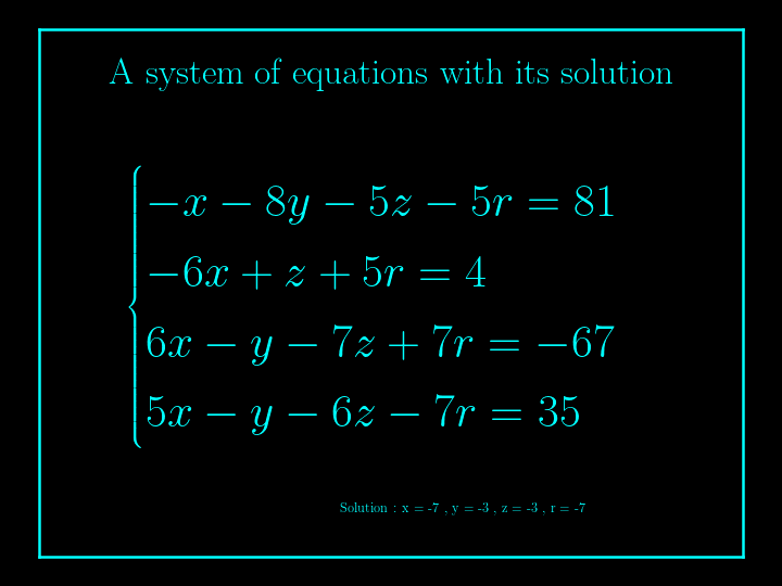 system of linear equations