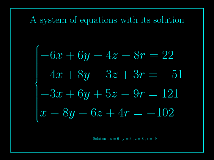 system of linear equations