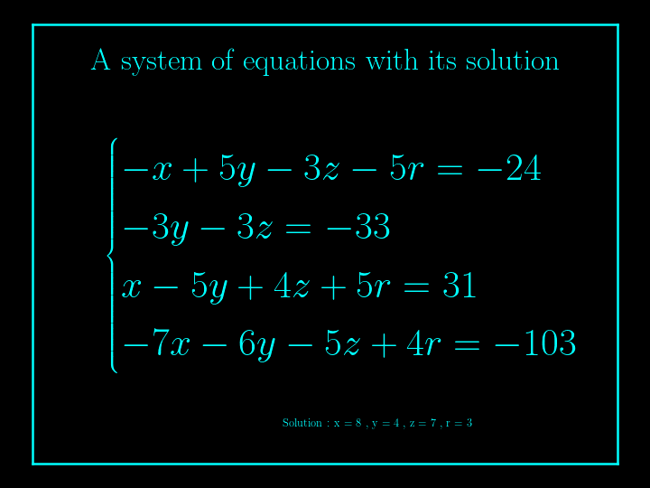 system of linear equations