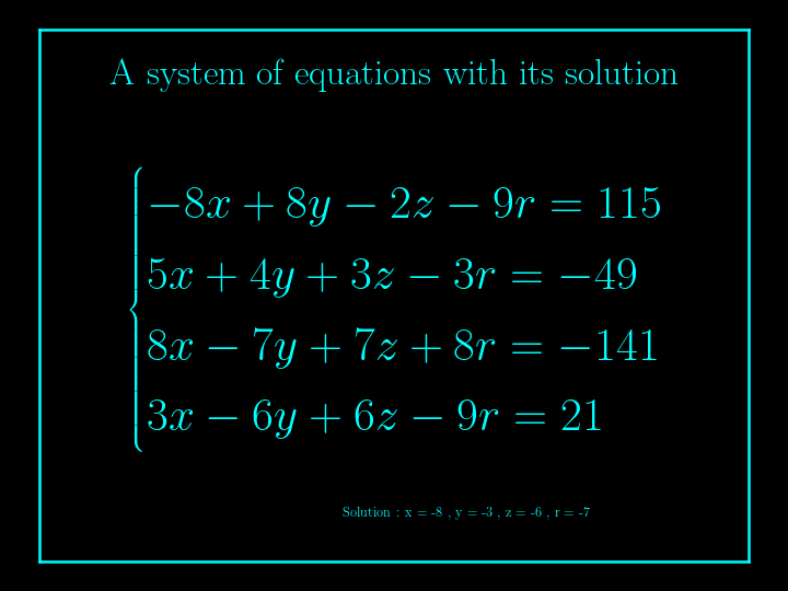 system of linear equations