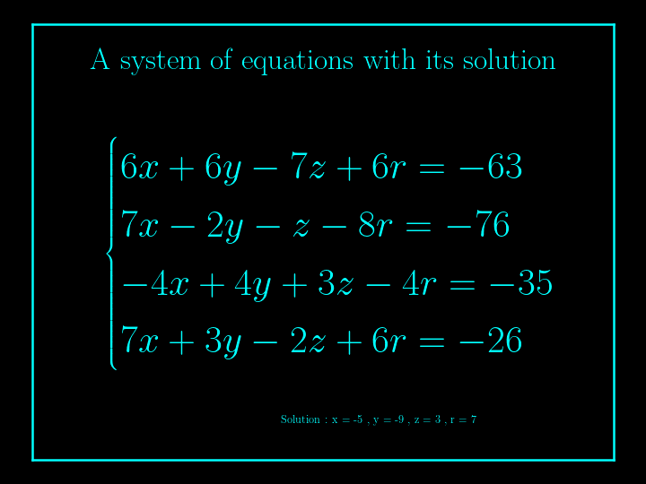 system of linear equations