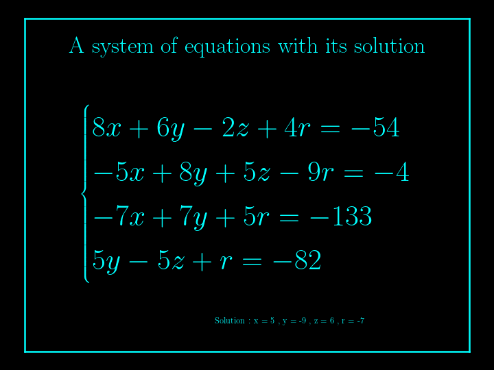 system of linear equations