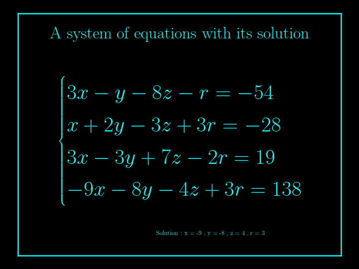 system of linear equations