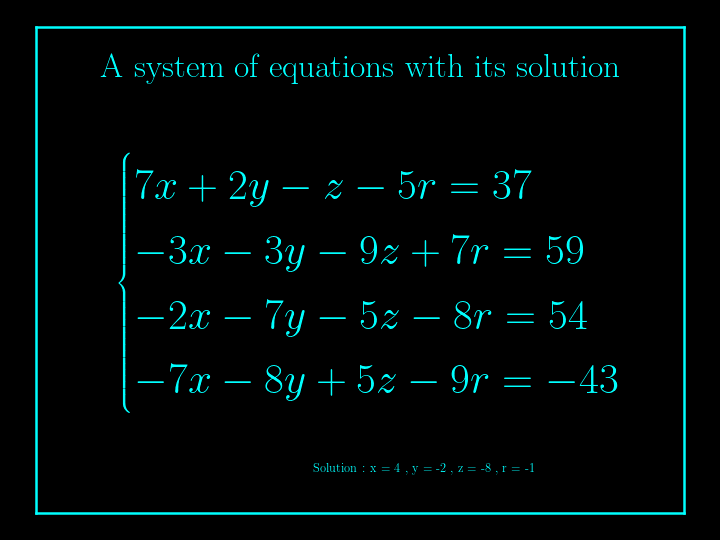 system of linear equations