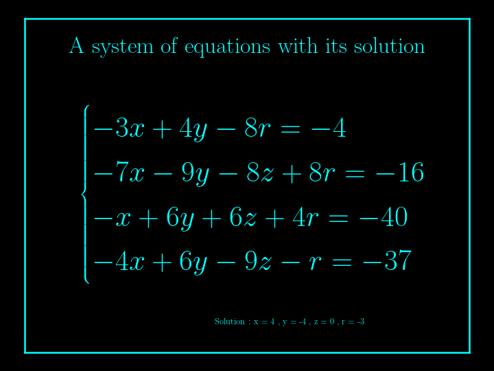 system of linear equations