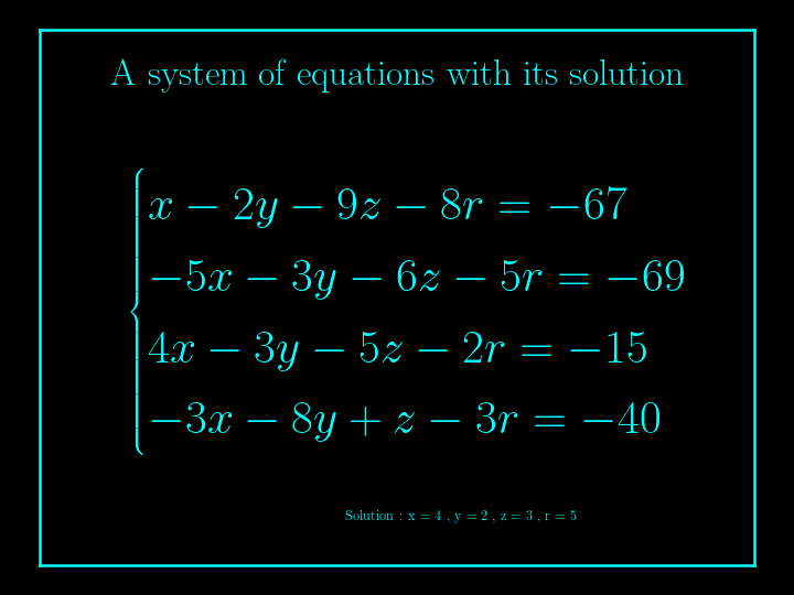 system of linear equations