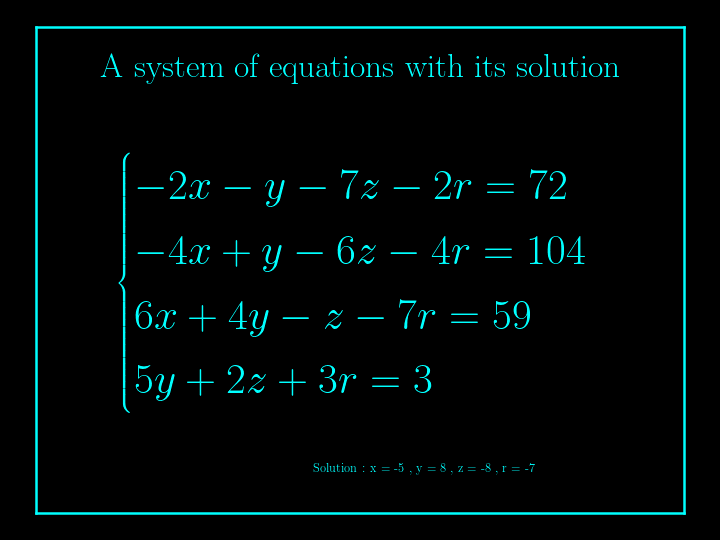 system of linear equations