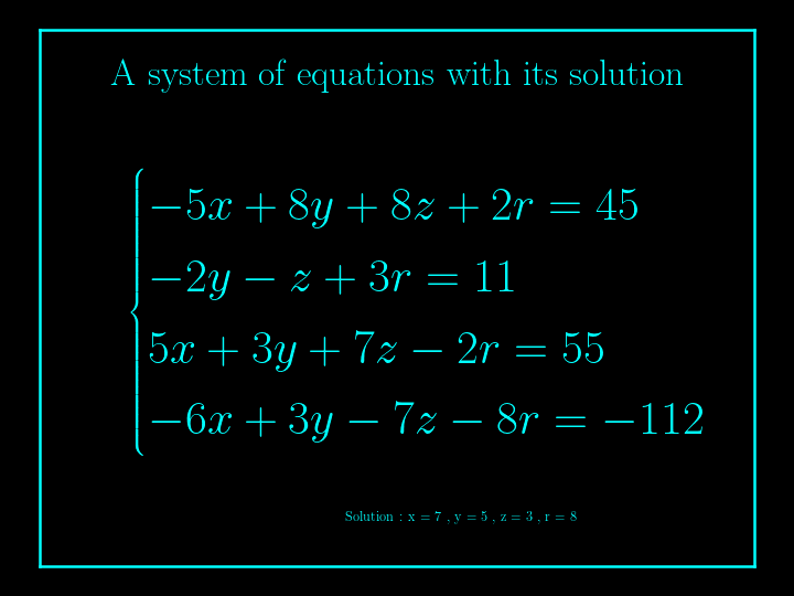 system of linear equations