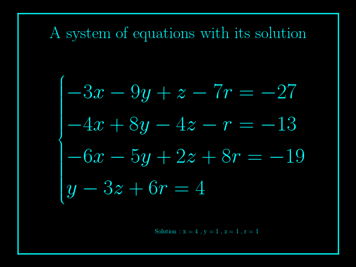 system of linear equations