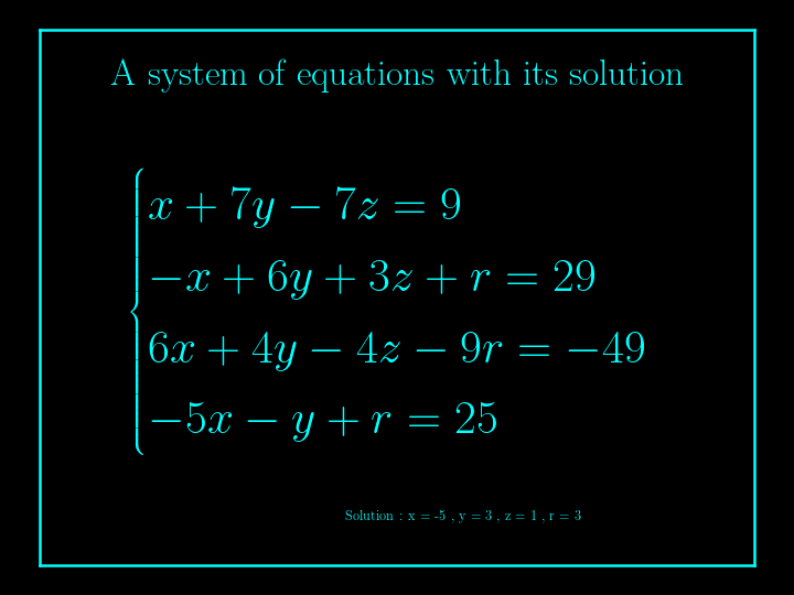 system of linear equations