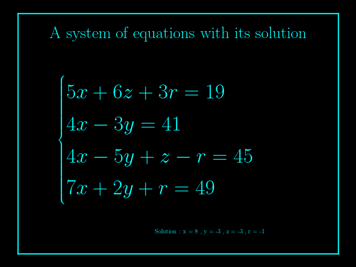 system of linear equations