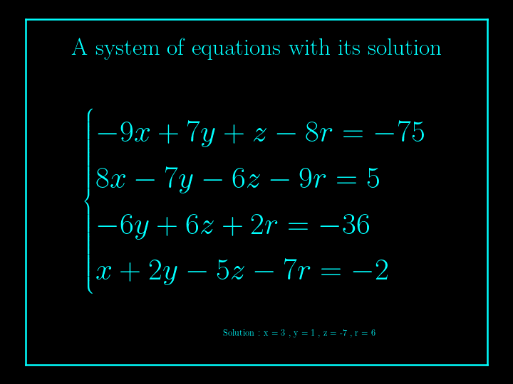 system of linear equations