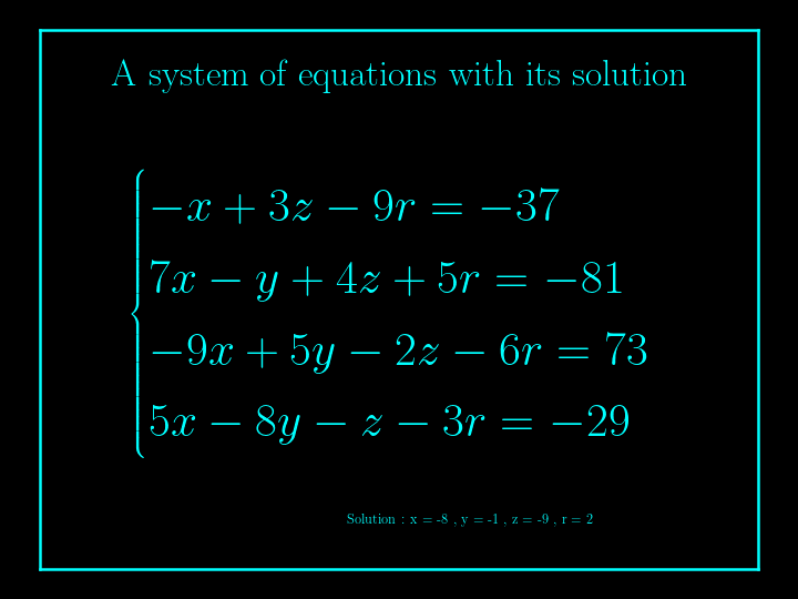 system of linear equations