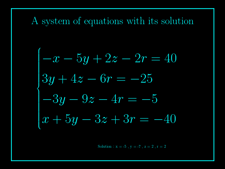 system of linear equations