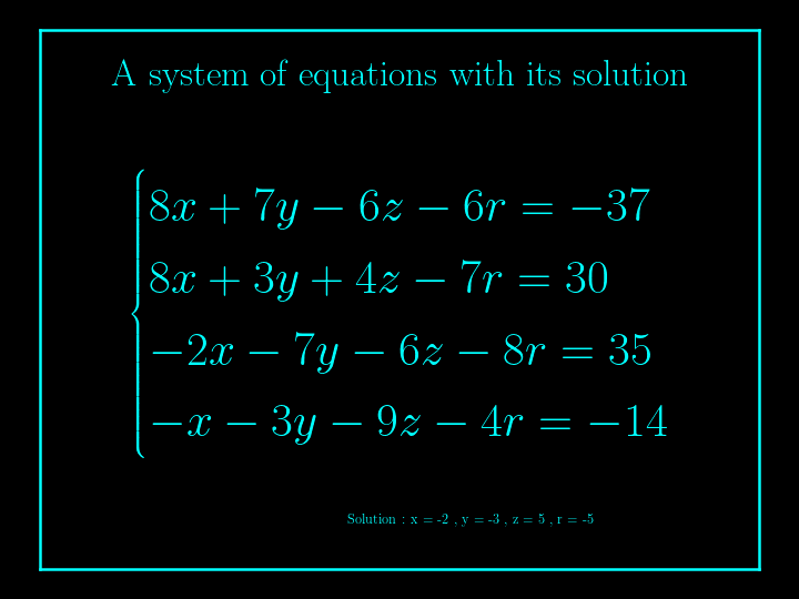 system of linear equations