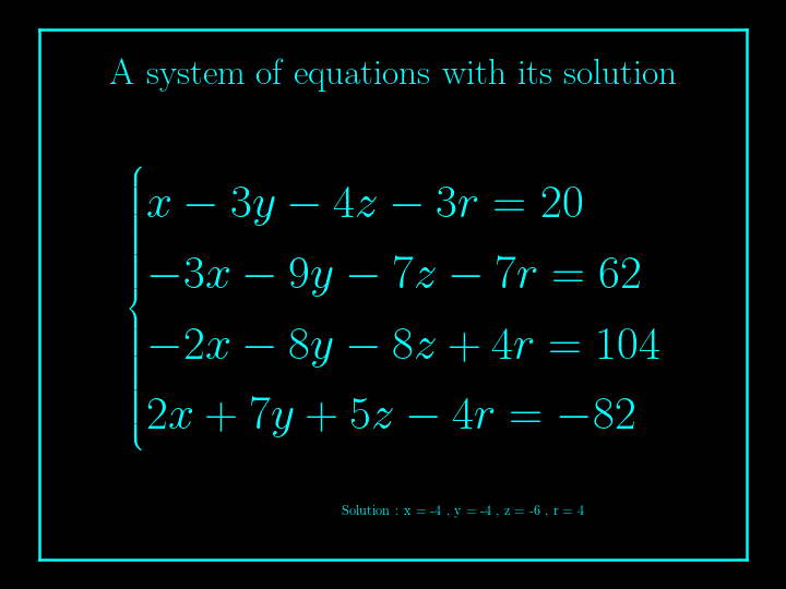 system of linear equations