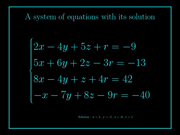 system of linear equations