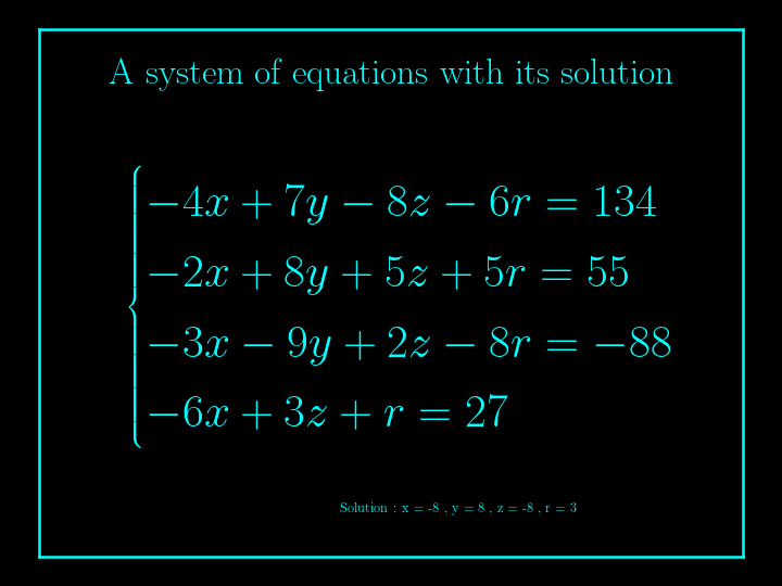 system of linear equations